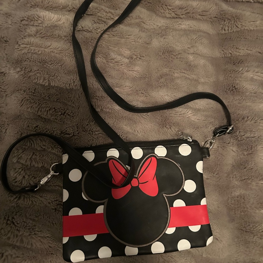 Disney Black and Red Polka Dot Crossbody Bag